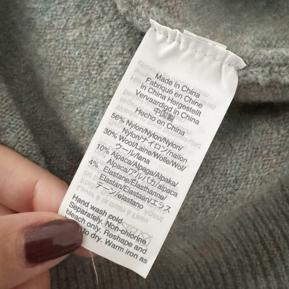 MADEWELL Edgewater Bubble Sleeve Cardigan Sweater Colorblock XS K5801 - Picture 10 of 11